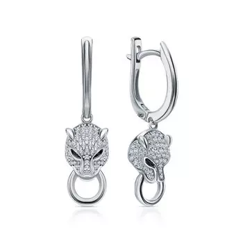 Золотые серьги с бриллиантами природными