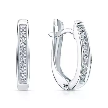 Золотые серьги с бриллиантами природными