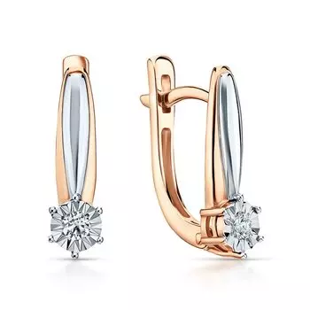 Золотые серьги с бриллиантами природными