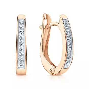 Золотые серьги с бриллиантами природными