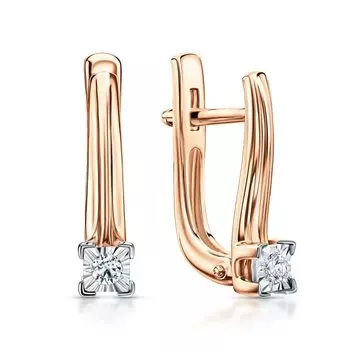 Золотые серьги с бриллиантами природными