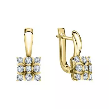 Золотые серьги с бриллиантами природными