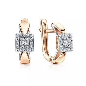 Золотые серьги с бриллиантами природными