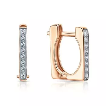 Золотые серьги с бриллиантами природными