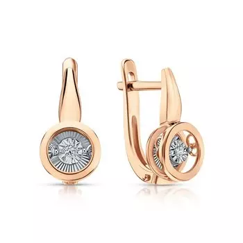 Золотые серьги с бриллиантами природными