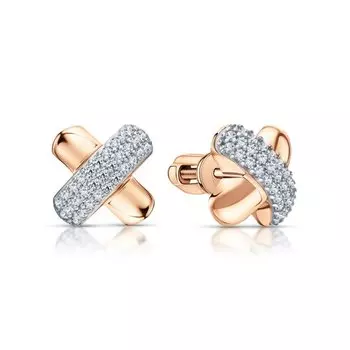 Золотые серьги с бриллиантами природными