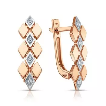 Золотые серьги с бриллиантами природными