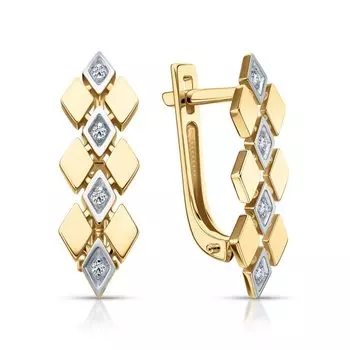 Золотые серьги с бриллиантами природными