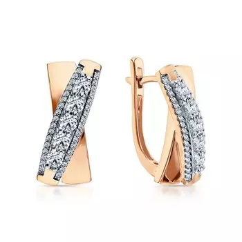 Золотые серьги с бриллиантами природными