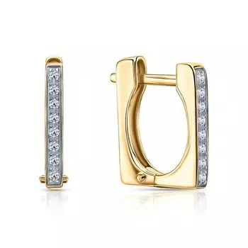 Золотые серьги с бриллиантами природными