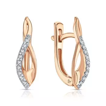 Золотые серьги с бриллиантами природными