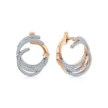 Золотые серьги с бриллиантами природными