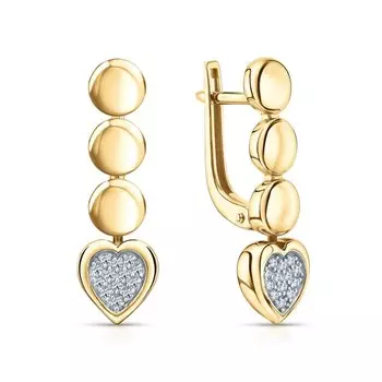 Золотые серьги с бриллиантами природными