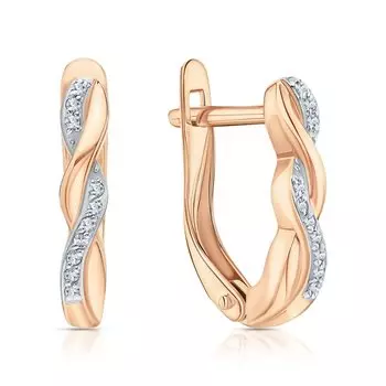 Золотые серьги с бриллиантами природными