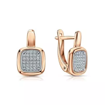 Золотые серьги с бриллиантами природными