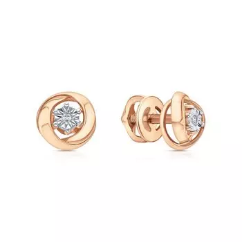 Золотые серьги с бриллиантами природными