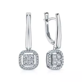 Золотые серьги с бриллиантами природными