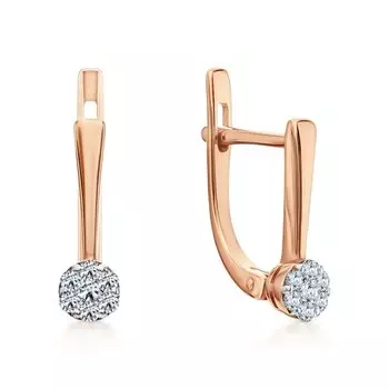 Золотые серьги с бриллиантами природными