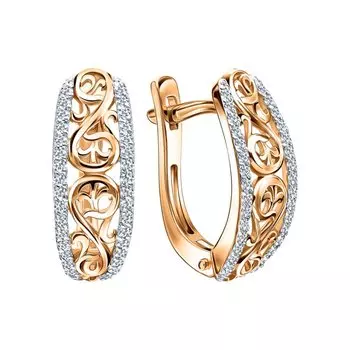 Золотые серьги с бриллиантами природными