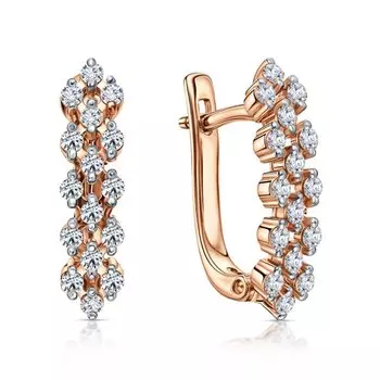 Золотые серьги с бриллиантами природными