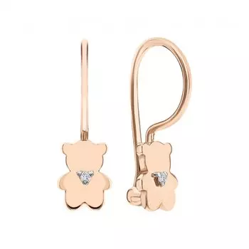 Золотые серьги с бриллиантами природными