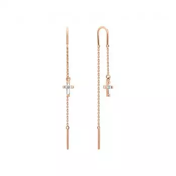 Золотые серьги с бриллиантами природными