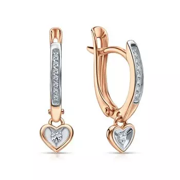 Золотые серьги с бриллиантами природными