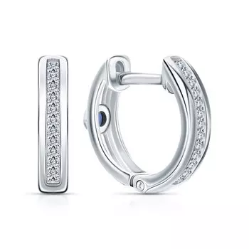 Золотые серьги с бриллиантами природными и сапфирами природными