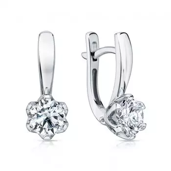 Золотые серьги с бриллиантами выращенными