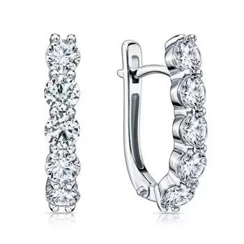 Золотые серьги с бриллиантами выращенными