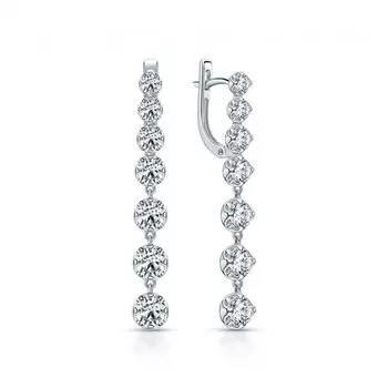 Золотые серьги с бриллиантами выращенными