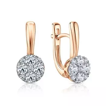 Золотые серьги с бриллиантами выращенными