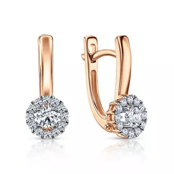 Золотые серьги с бриллиантами выращенными