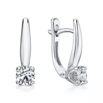 Золотые серьги с бриллиантами выращенными