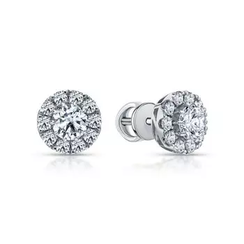 Золотые серьги с бриллиантами выращенными