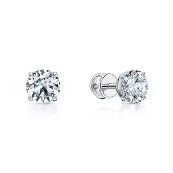 Золотые серьги с бриллиантами выращенными