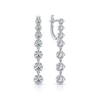 Золотые серьги с бриллиантами выращенными