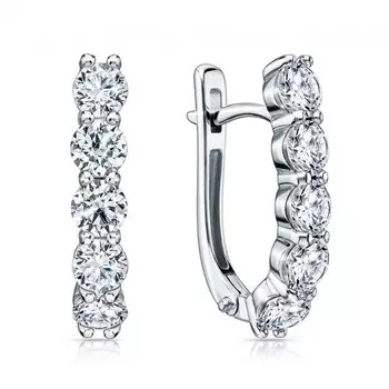 Золотые серьги с бриллиантами выращенными