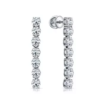 Золотые серьги с бриллиантами выращенными