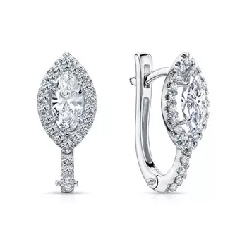 Золотые серьги с бриллиантами выращенными