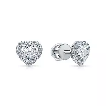 Золотые серьги с бриллиантами выращенными