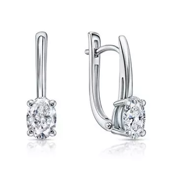 Золотые серьги с бриллиантами выращенными