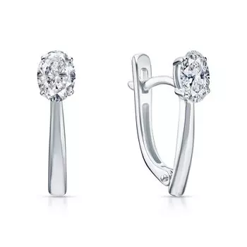 Золотые серьги с бриллиантами выращенными