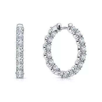 Золотые серьги с бриллиантами выращенными