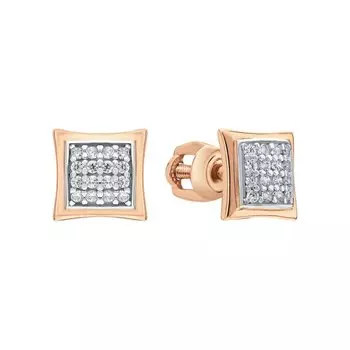 Золотые серьги с фианитами