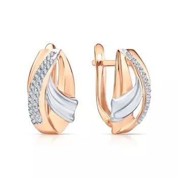 Золотые серьги с фианитами