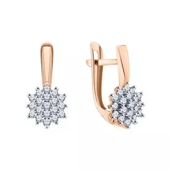 Золотые серьги с фианитами