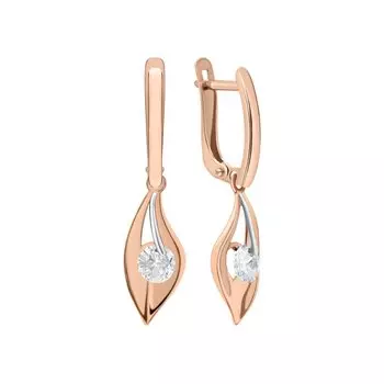 Золотые серьги с фианитами