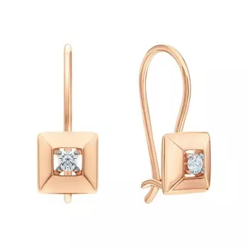 Золотые серьги с фианитами