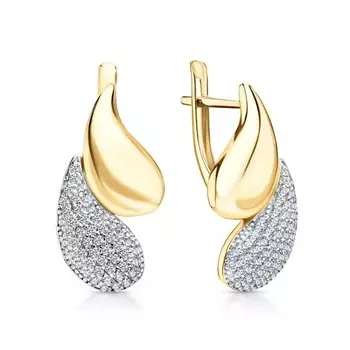 Золотые серьги с фианитами